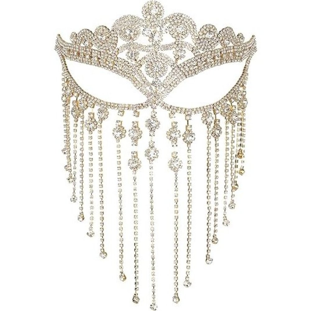 NWT Sparkling Swarovski Bling Crystal Rhinestone Mask Halloween Party Co…